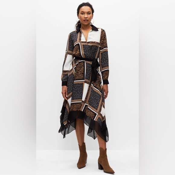 melanie lyne Dresses & Skirts - Melanie lyne  Asymmetrical Faux Wrap Dress